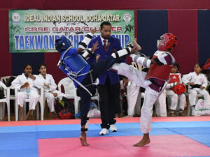 CBSE QATAR CLUSTER TAEKWONDO TOURNAMENT COMMENCES AT IIS.